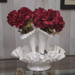 Vintage 3 Horn Epergne Fenton Glass