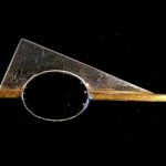 Vintage MCM Sterling Silver & Black Onyx Brooch