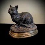 Antique PJ Mene Bronze Sitting Cat