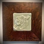 Vintage Pewabic Pottery, Boy + Bear Tile