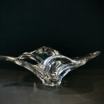 Signed Art Vannes Sculptural Crystal Centerpiece – France, Mid-Century