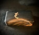 Signed Meiji-Era Japanese Kobako with Leaping Carp