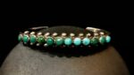 Vintage Navajo Sterling Silver & Turquoise Row Cuff