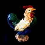 Fitz and Floyd Omnibus Rooster Pitcher, Signed & Dated 1995