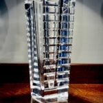 Vintage Orrefors Swedish Crystal Optical Block Vase