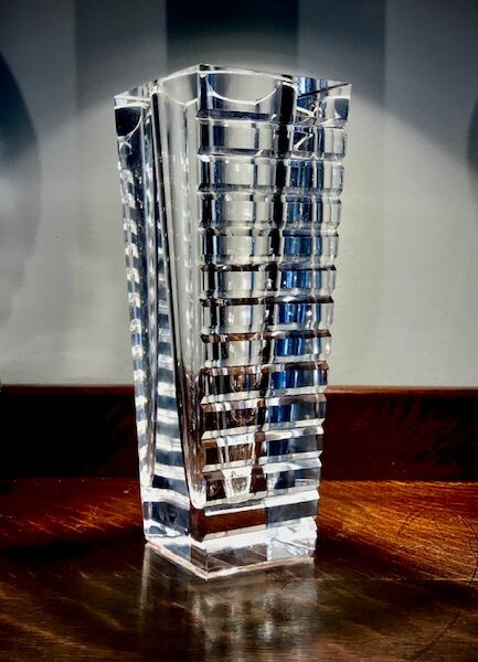 Vintage Orrefors Swedish Crystal Optical Block Vase