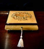 Swiss Reuge Musical Jewelry Box with Floral Marquetry