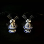 Vintage V.K. Delfts Holland Windmill Salt & Pepper Shakers