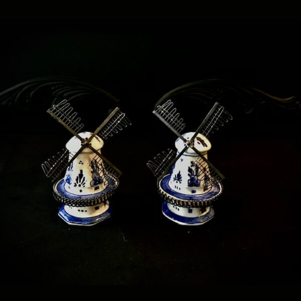 Vintage V.K. Delfts Holland Windmill Salt & Pepper Shakers