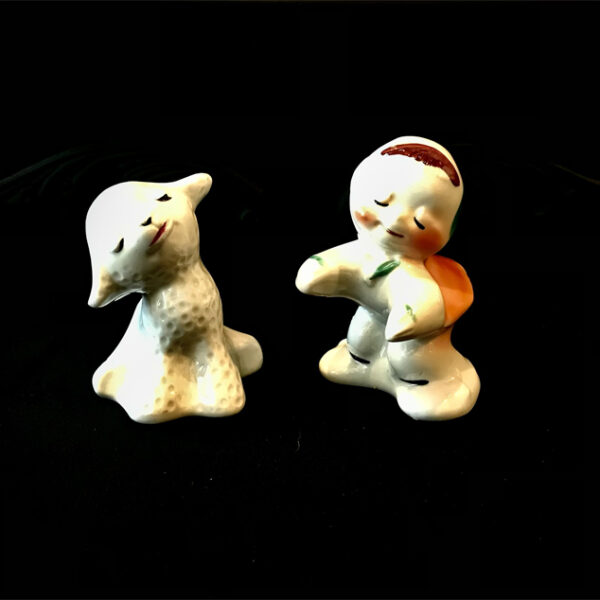 Vintage Van Tellingen Child & Lamb Salt and Pepper Shakers